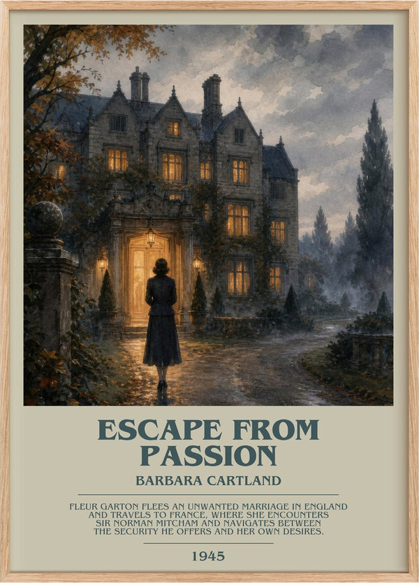 Escape From Passion Bookish Wall Art by Barbara Cartland