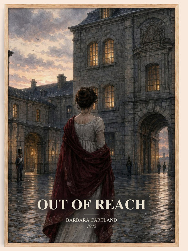 Out Of Reach Book Watercolour Illustration by Barbara Cartland