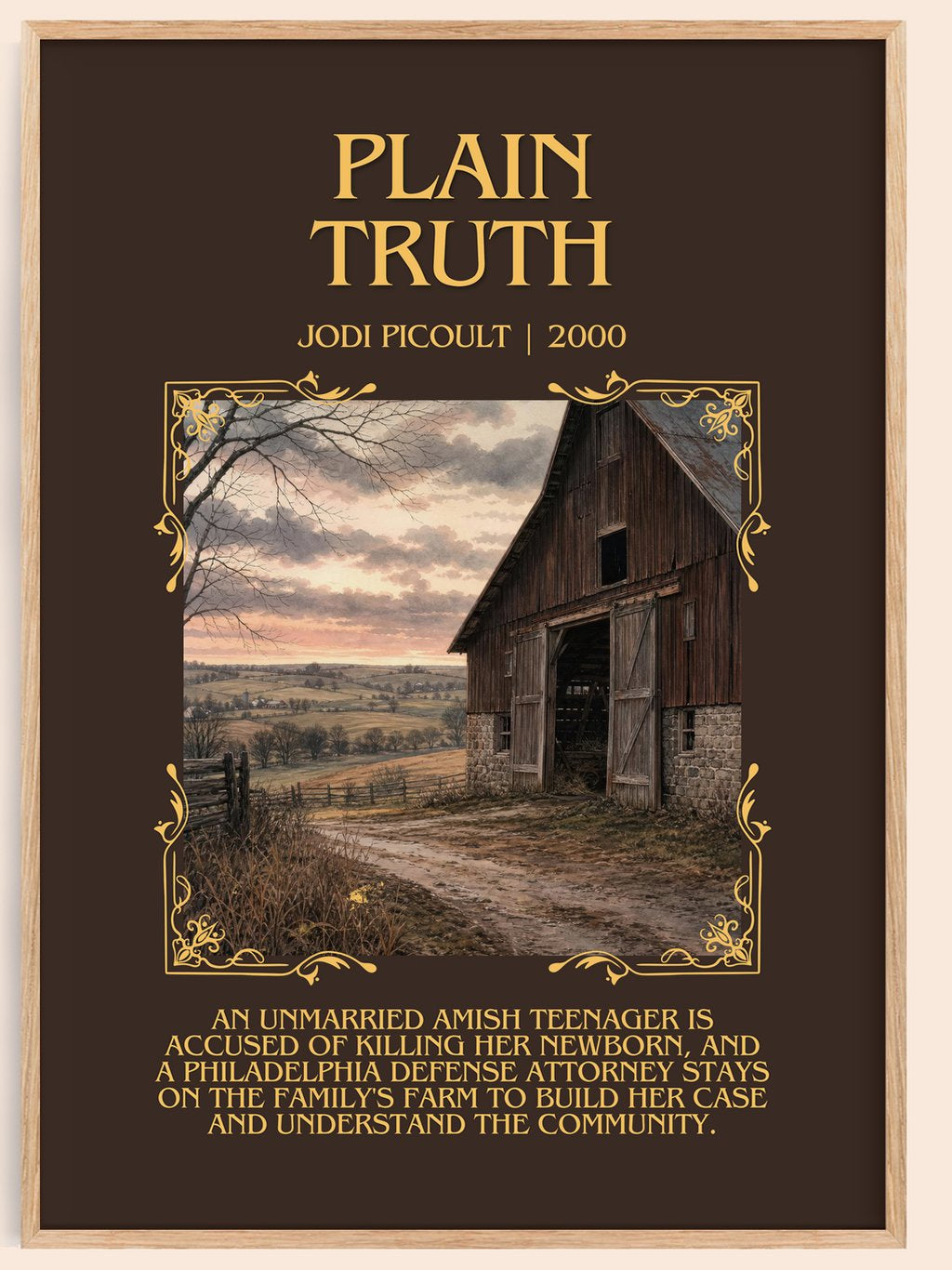 Plain Truth Minimalist Book Poster by Jodi Picoult – book poster
