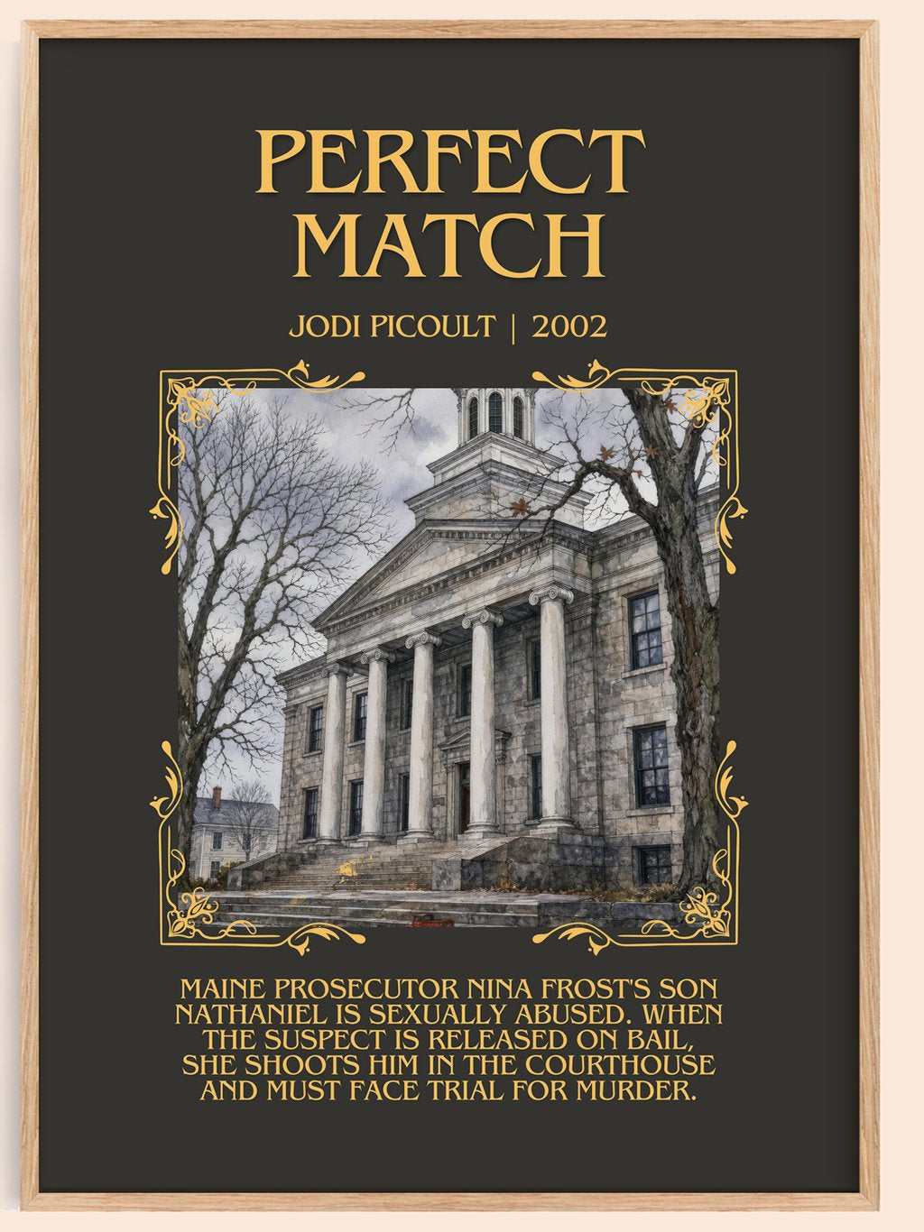 Perfect Match Minimalist Book Poster by Jodi Picoult – book poster