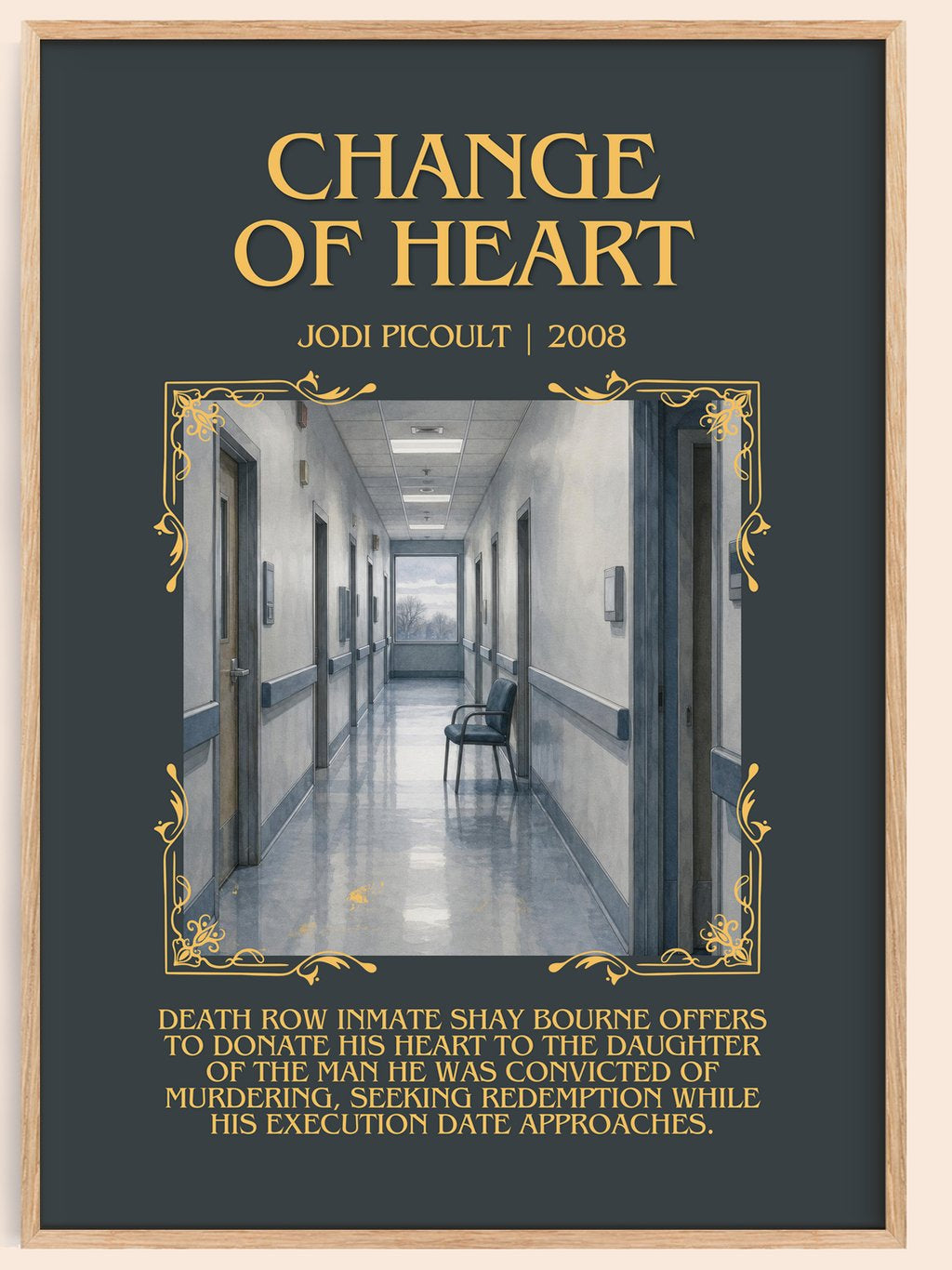 Change of Heart Minimalist Book Poster by Jodi Picoult – book poster