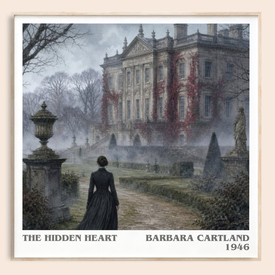 The Hidden Heart literary book poster by Barbara Cartland – framed literary art print