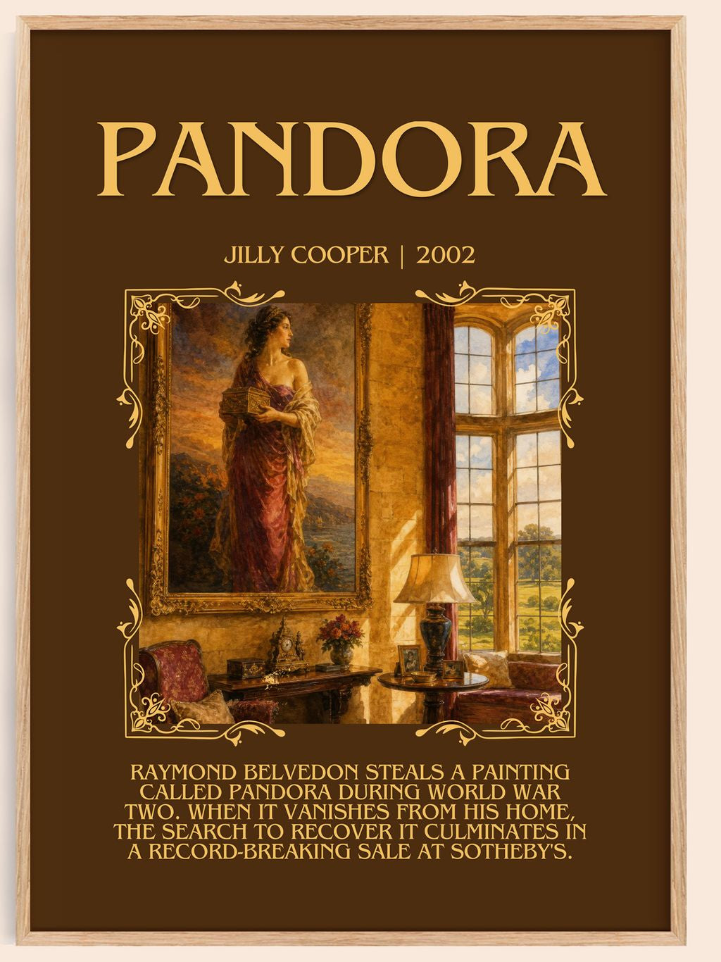 Pandora Minimalist Book Poster by Jilly Cooper – book poster