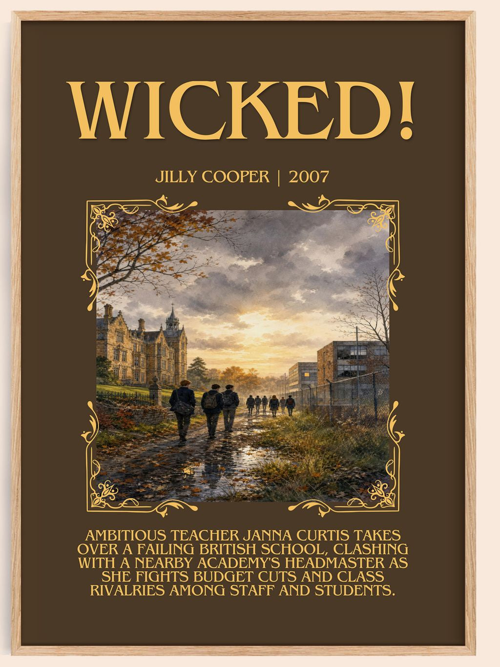 Wicked! Minimalist Book Poster by Jilly Cooper – book poster