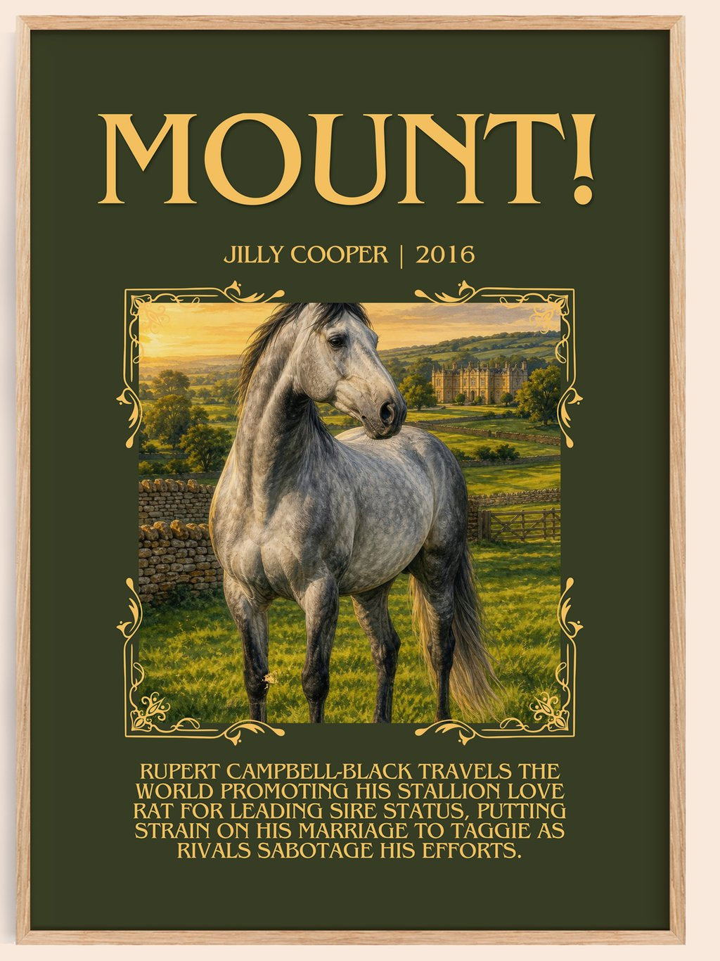 Mount! Minimalist Book Poster by Jilly Cooper – book poster