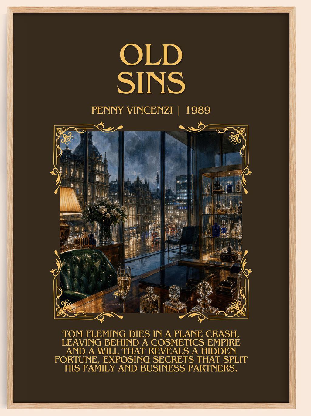 Old Sins Minimalist Book Poster by Penny Vincenzi – book poster