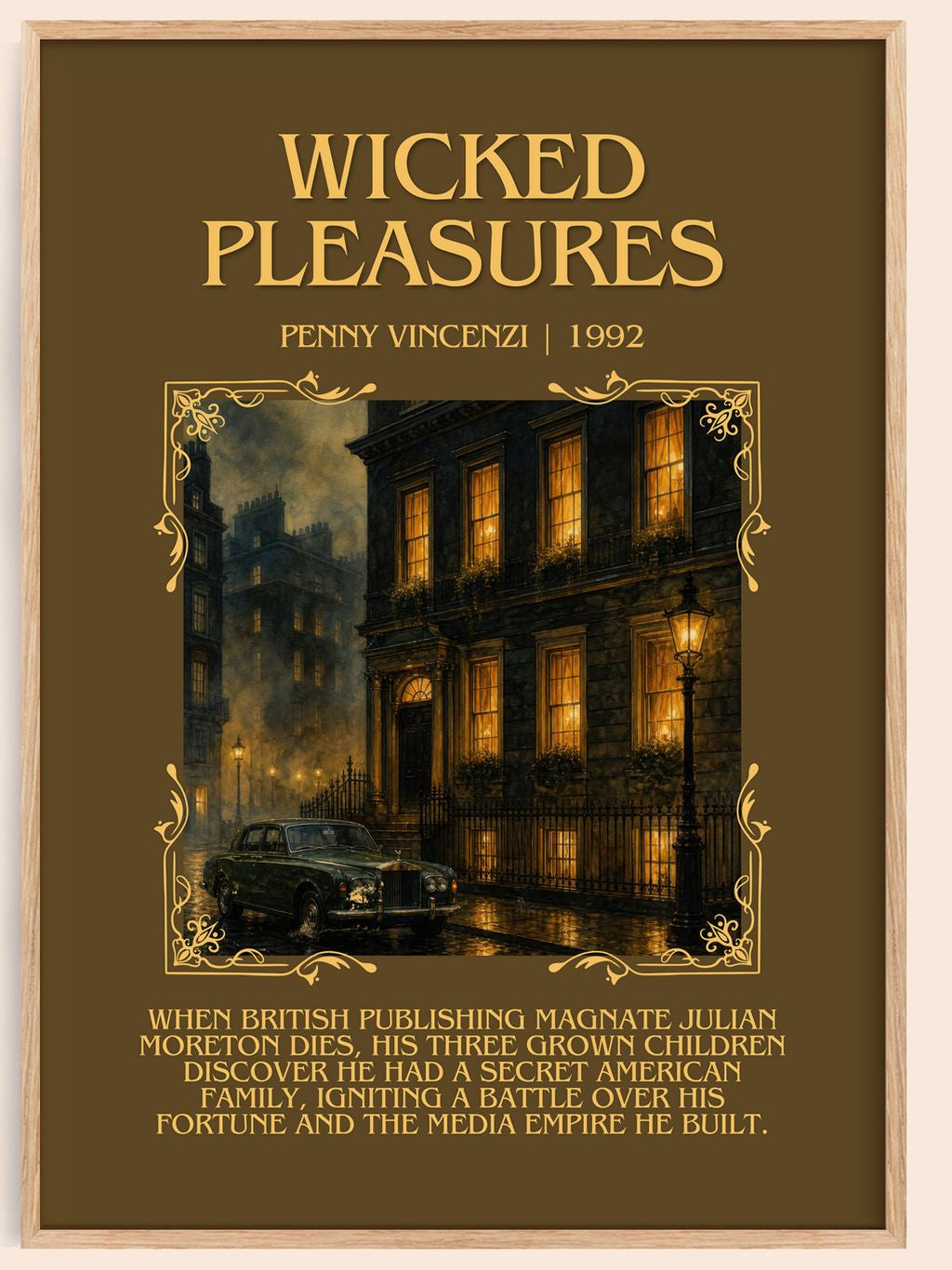 Wicked Pleasures Minimalist Book Poster by Penny Vincenzi – book poster