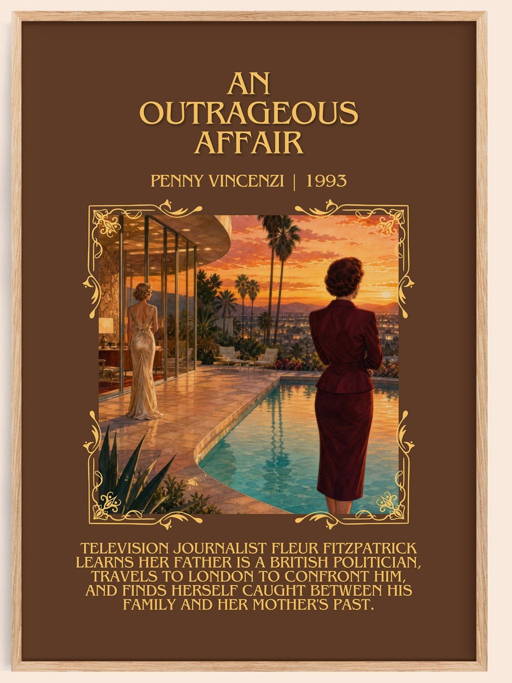 An Outrageous Affair Minimalist Book Poster by Penny Vincenzi – book poster