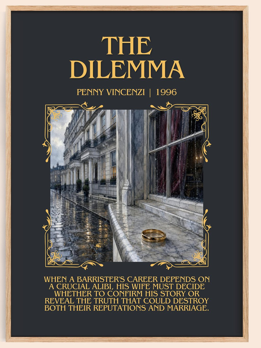 The Dilemma Minimalist Book Poster by Penny Vincenzi – book poster
