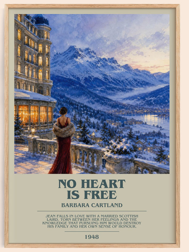 No Heart Is Free Bookish Wall Art by Barbara Cartland