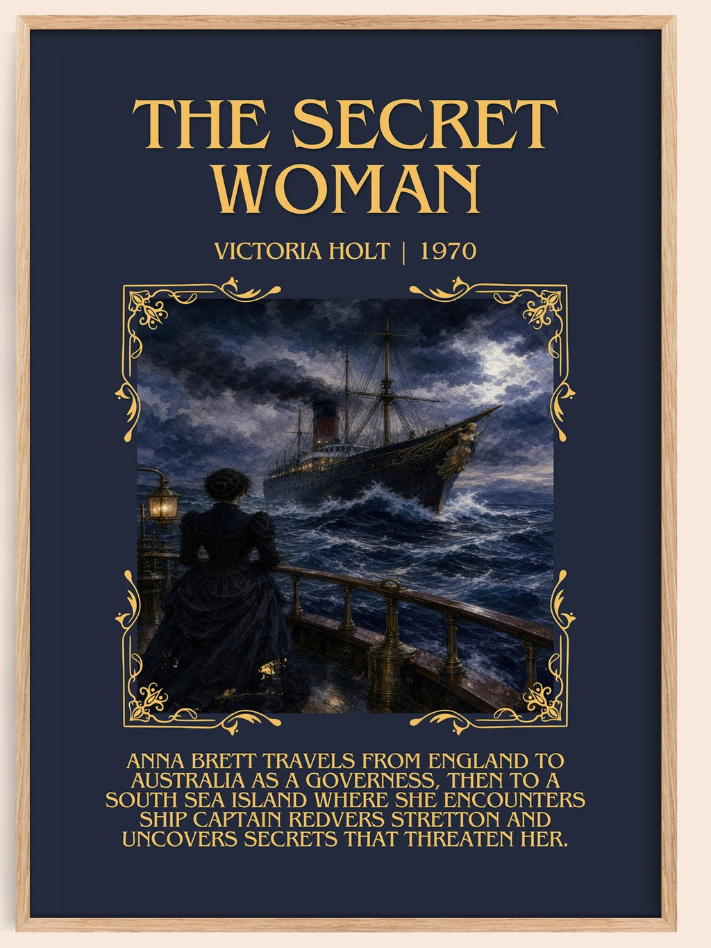 The Secret Woman Minimalist Book Poster by Victoria Holt – book poster