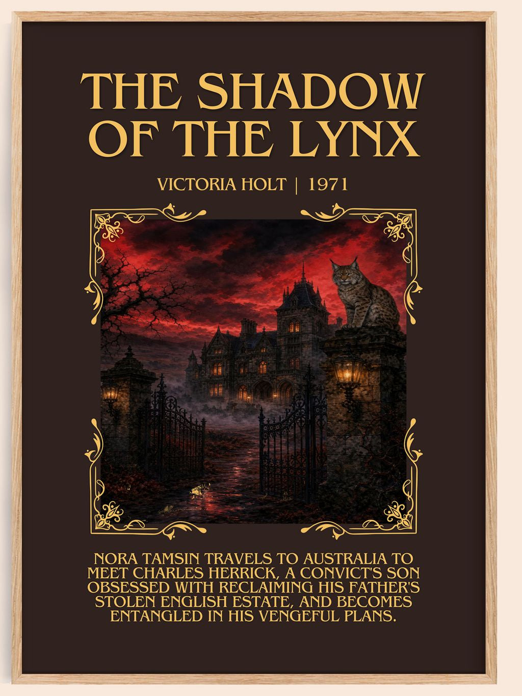 The Shadow of the Lynx Minimalist Book Poster by Victoria Holt – book poster