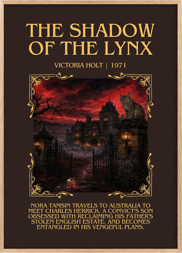 The Shadow of the Lynx Minimalist Book Poster by Victoria Holt