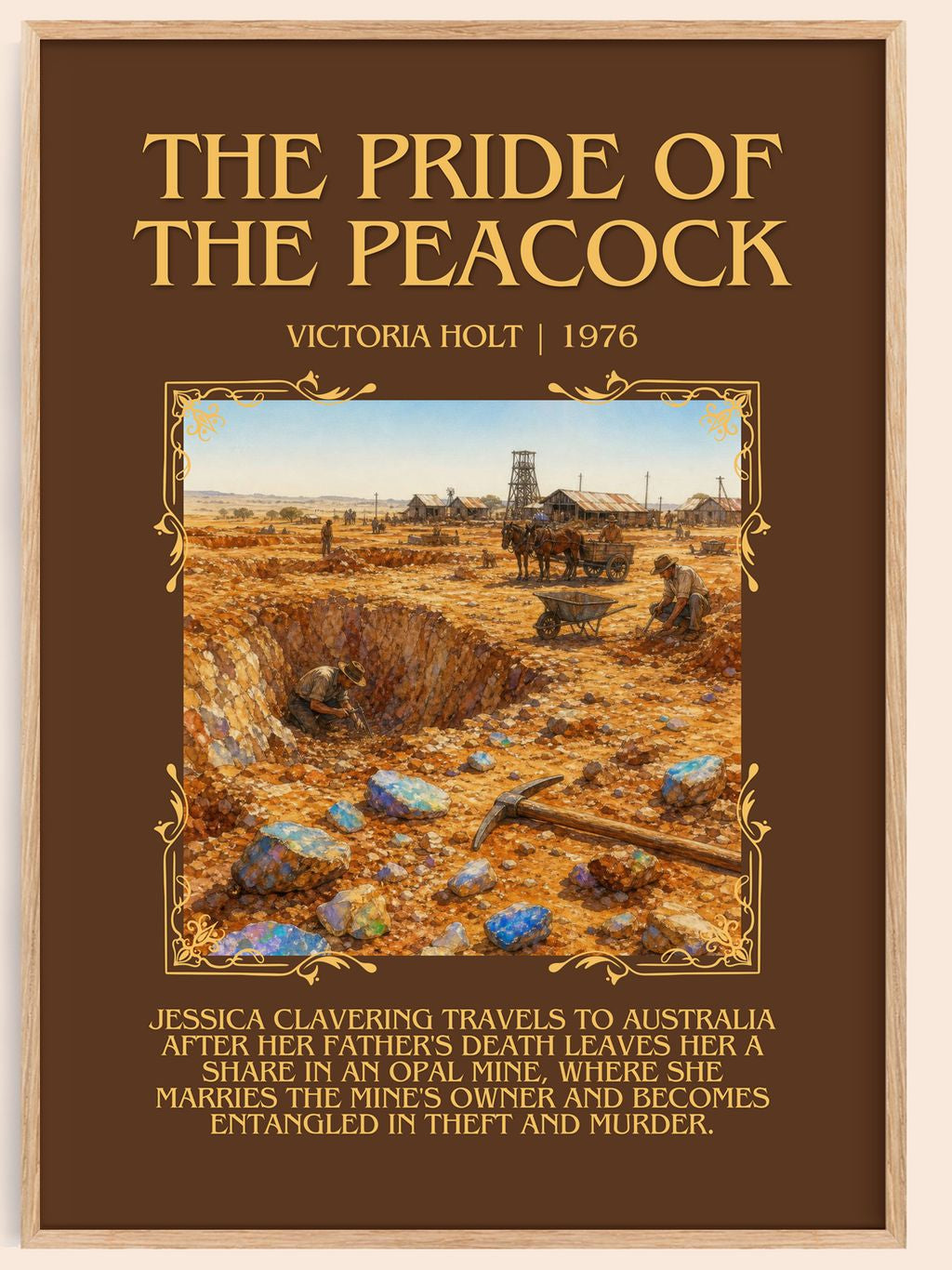 The Pride of the Peacock Minimalist Book Poster by Victoria Holt – book poster