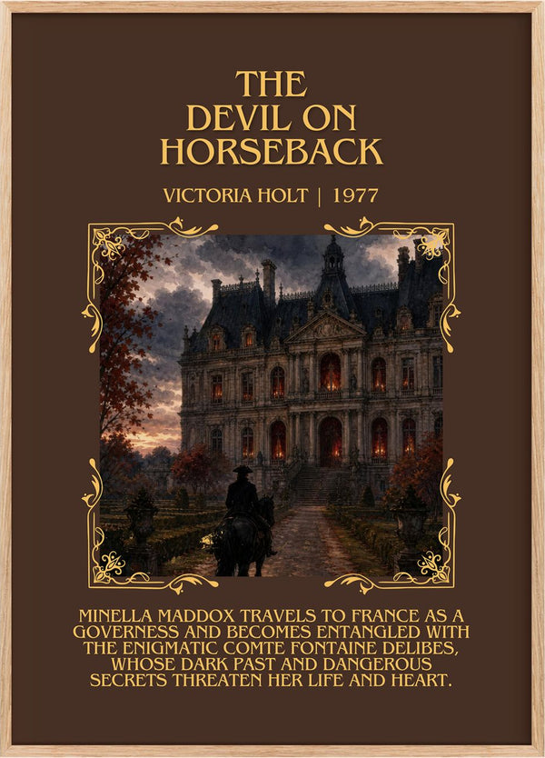 The Devil on Horseback Minimalist Book Poster by Victoria Holt
