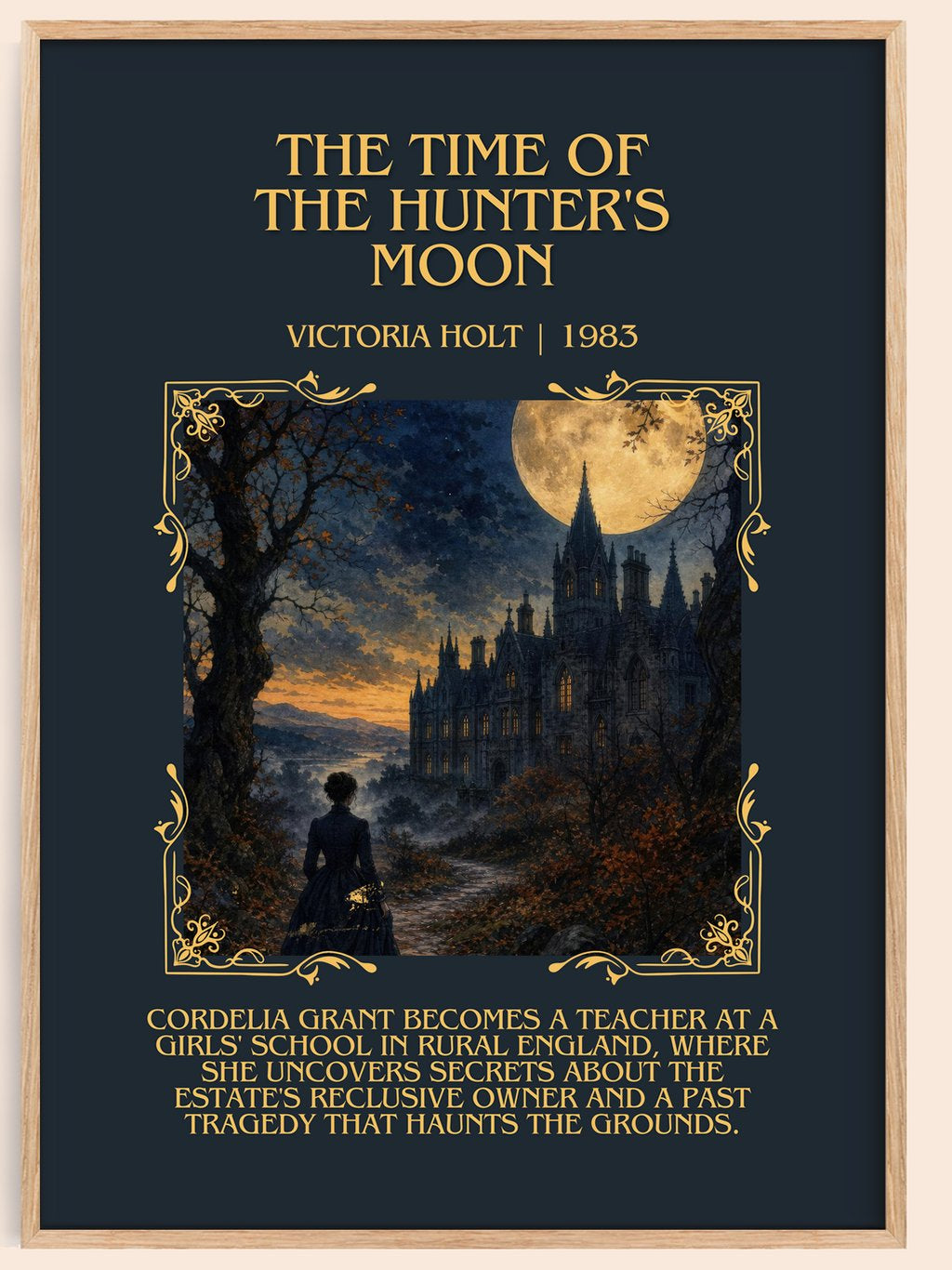 The Time of the Hunter's Moon Minimalist Book Poster by Victoria Holt – book poster