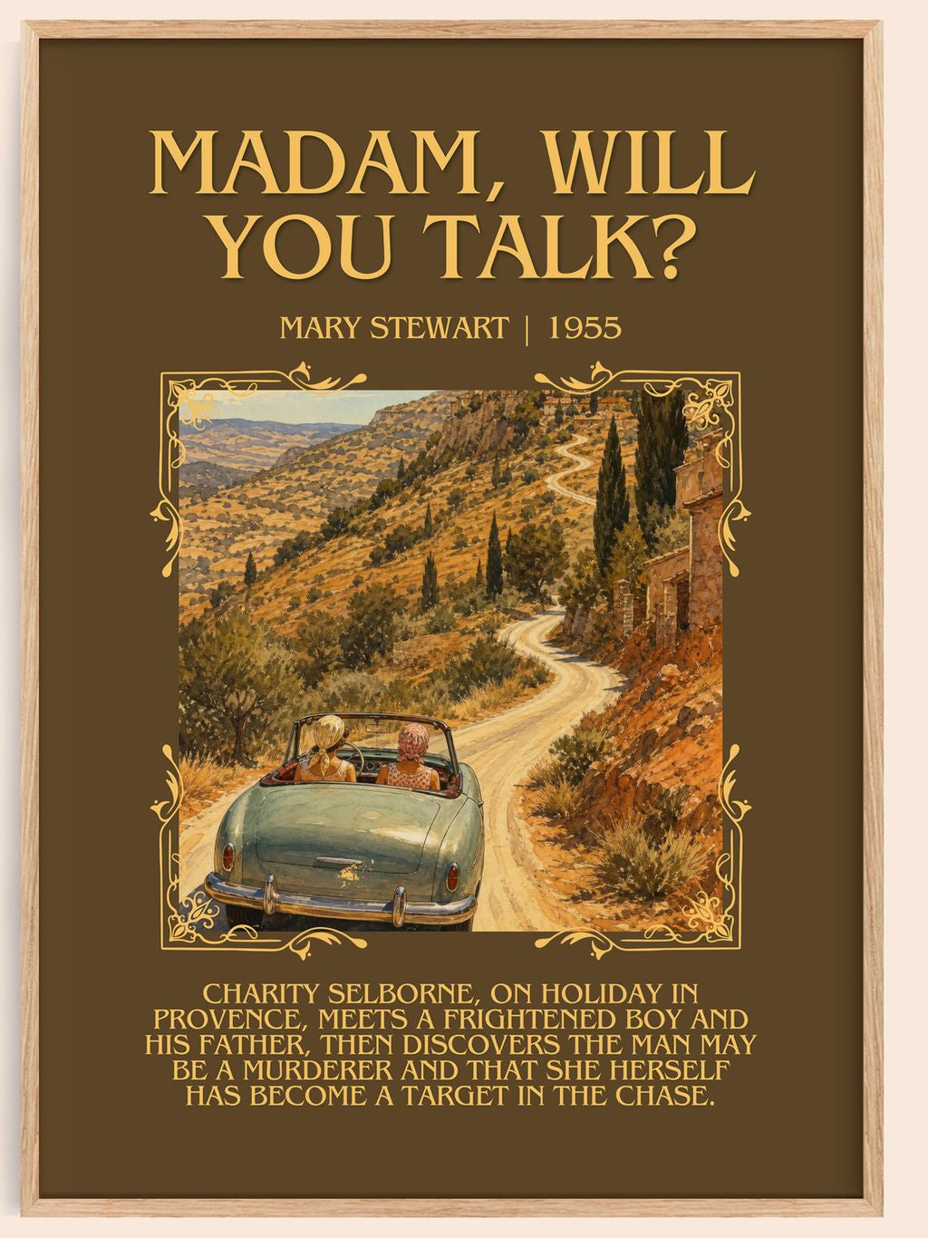 Madam, Will You Talk? Minimalist Book Poster by Mary Stewart – book poster