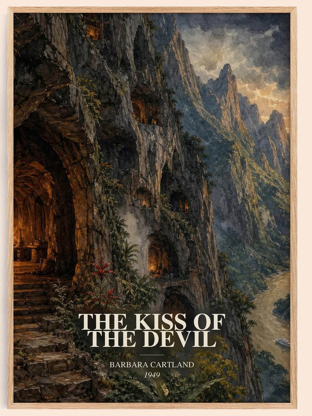 Kiss Of The Devil Book Watercolour Illustration by Barbara Cartland