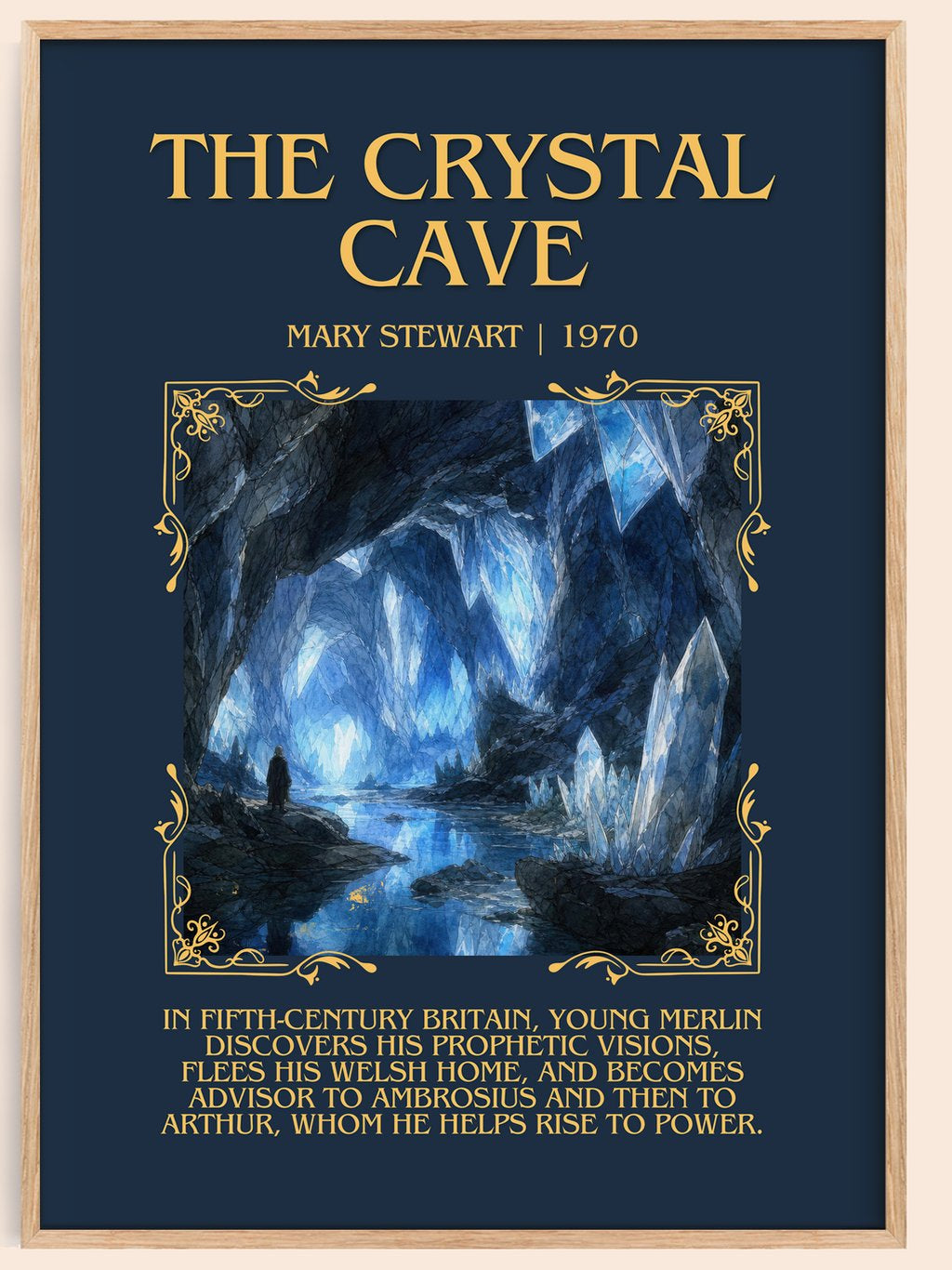 The Crystal Cave Minimalist Book Poster by Mary Stewart – book poster