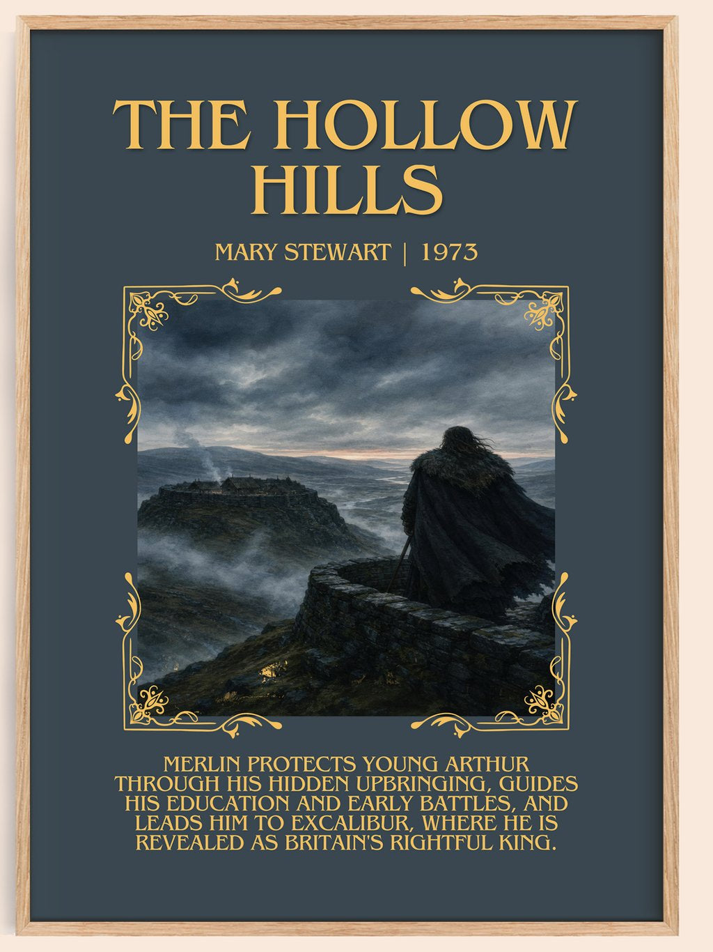 The Hollow Hills Minimalist Book Poster by Mary Stewart – book poster