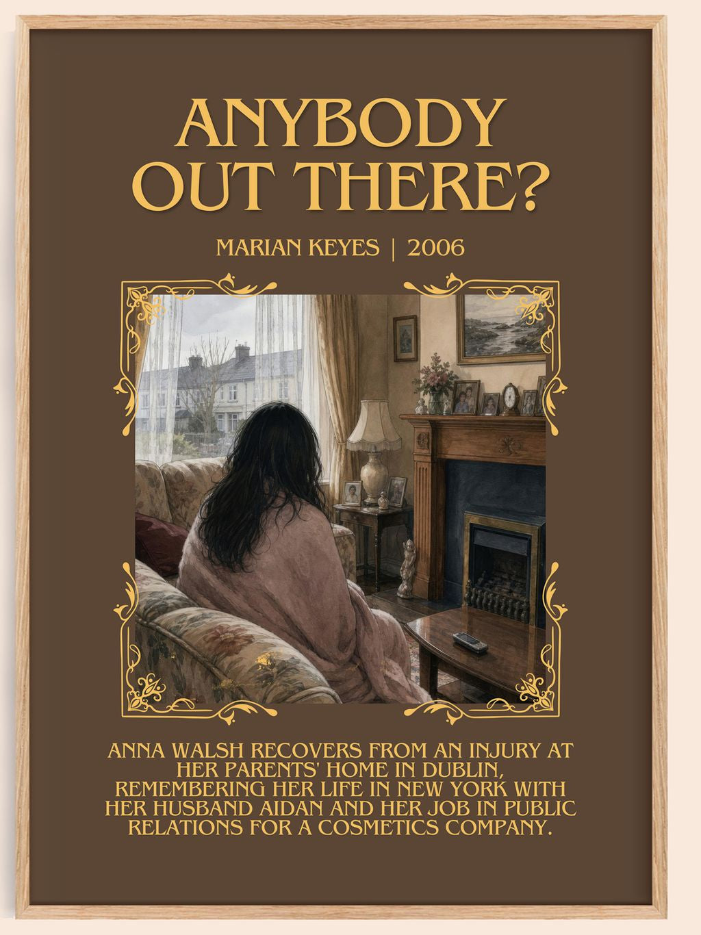 Anybody Out There? Minimalist Book Poster by Marian Keyes – book poster