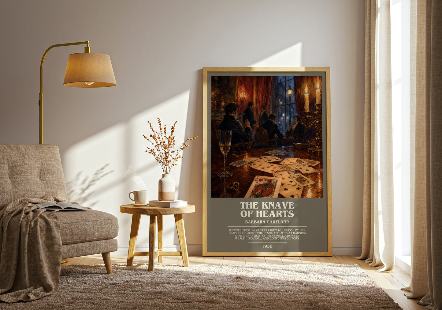 The Knave Of Hearts bookish print on bookshelf – Barbara Cartland fan gift