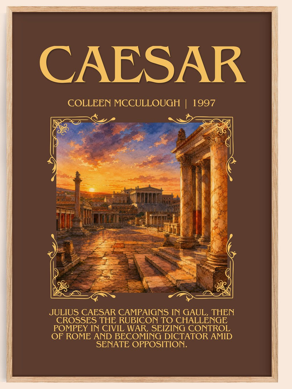 Caesar Minimalist Book Poster by Colleen McCullough – book poster