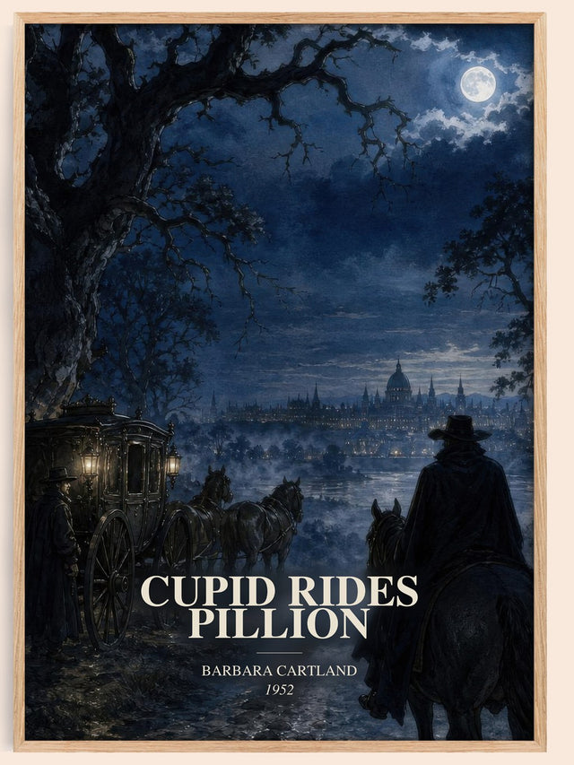 Cupid Rides Pillion Book Watercolour Illustration by Barbara Cartland