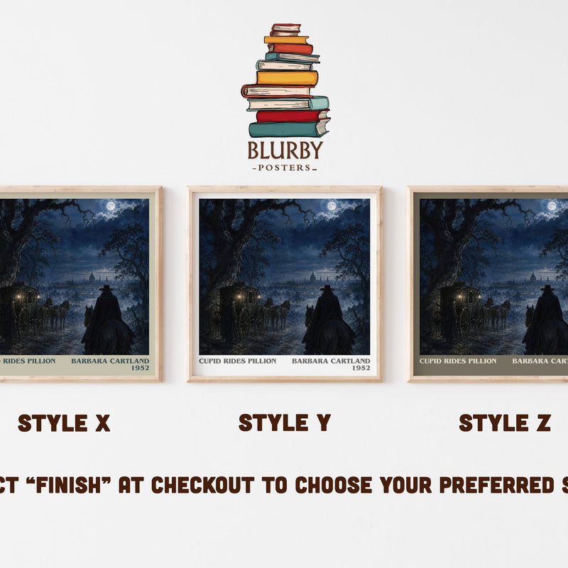 Cupid Rides Pillion literary print in frame leaning in hallway – historical fiction wall art