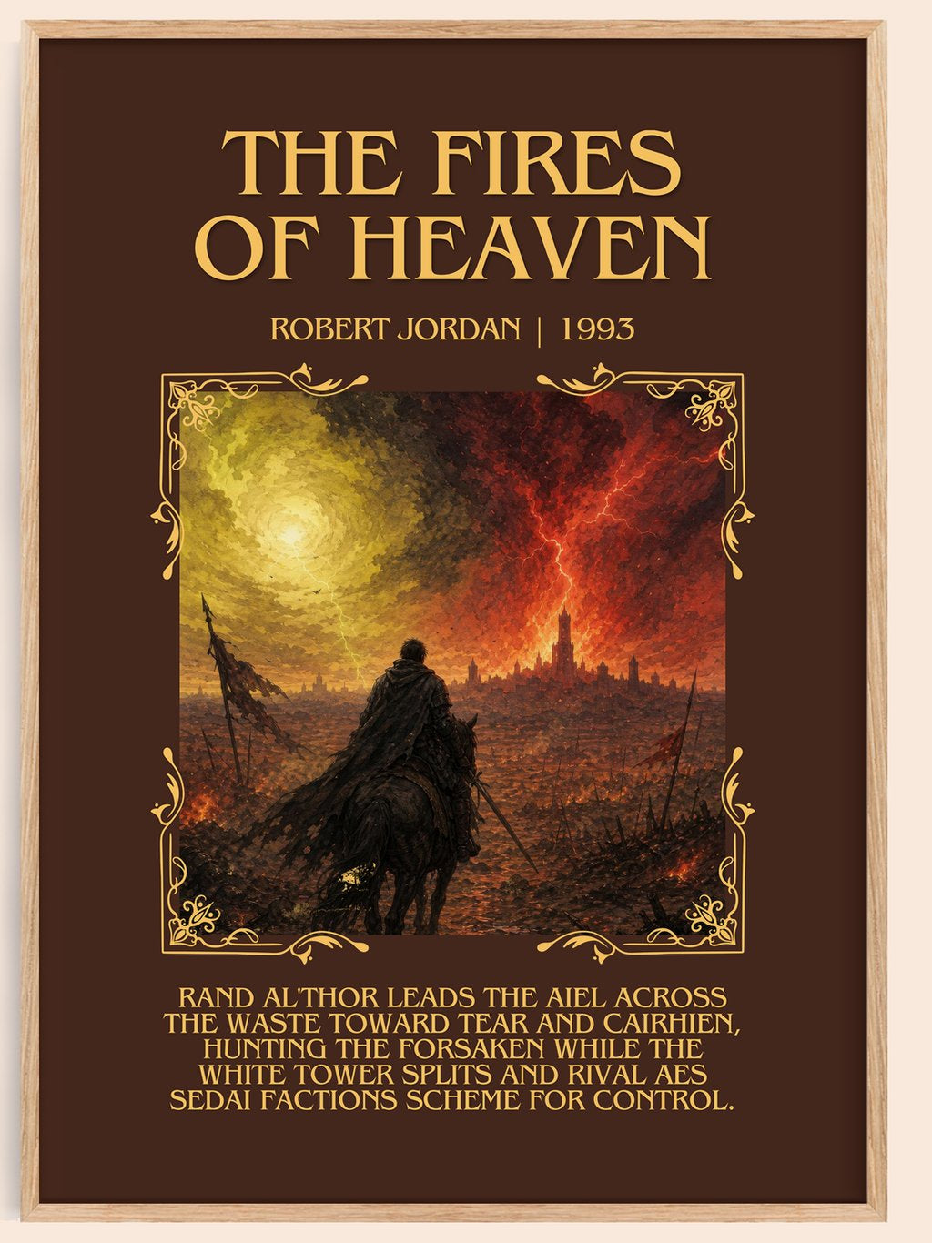 The Fires of Heaven Minimalist Book Poster by Robert Jordan – book poster