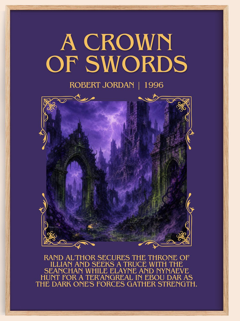 A Crown of Swords Minimalist Book Poster by Robert Jordan – book poster