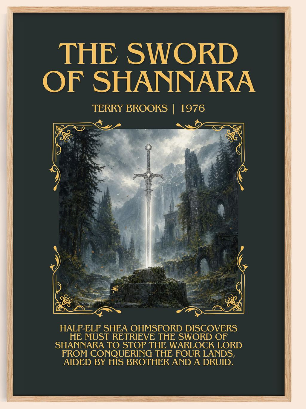 The Sword of Shannara Minimalist Book Poster by Terry Brooks – book poster