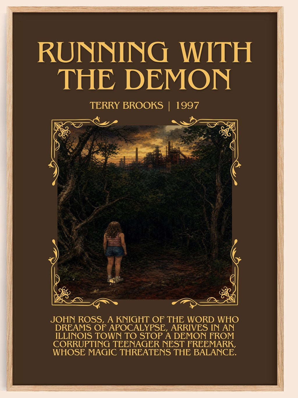 Running with the Demon Minimalist Book Poster by Terry Brooks – book poster