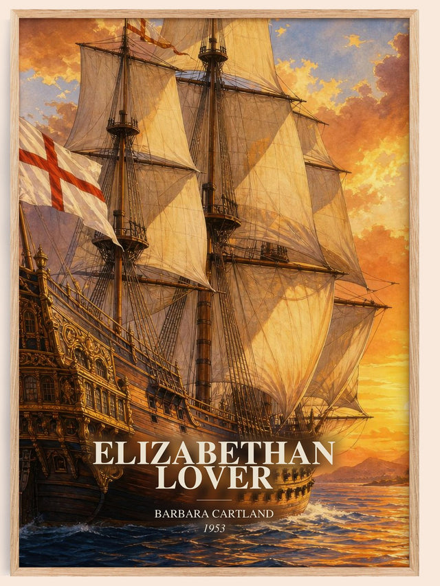 Elizabethan Lover Book Watercolour Illustration by Barbara Cartland