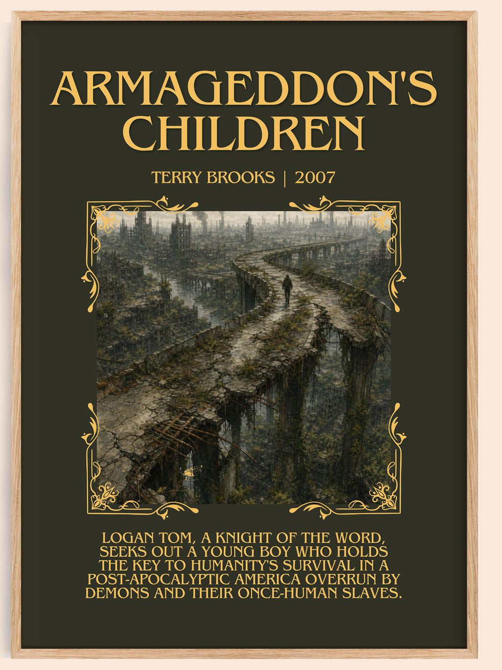 Armageddon's Children Minimalist Book Poster by Terry Brooks – book poster