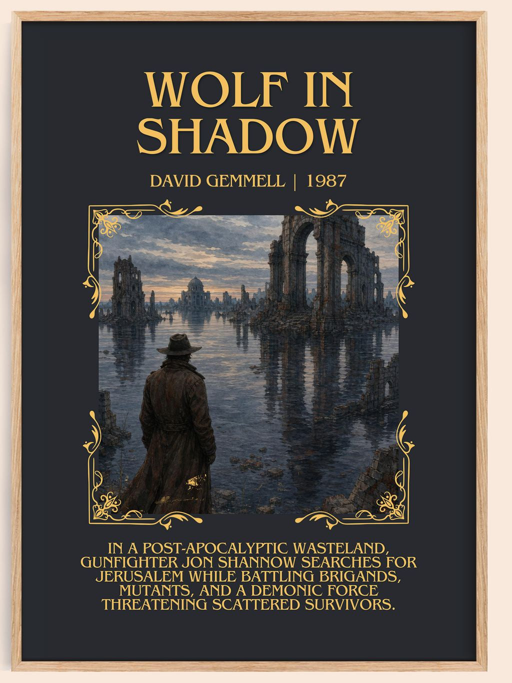 Wolf in Shadow Minimalist Book Poster by David Gemmell – book poster