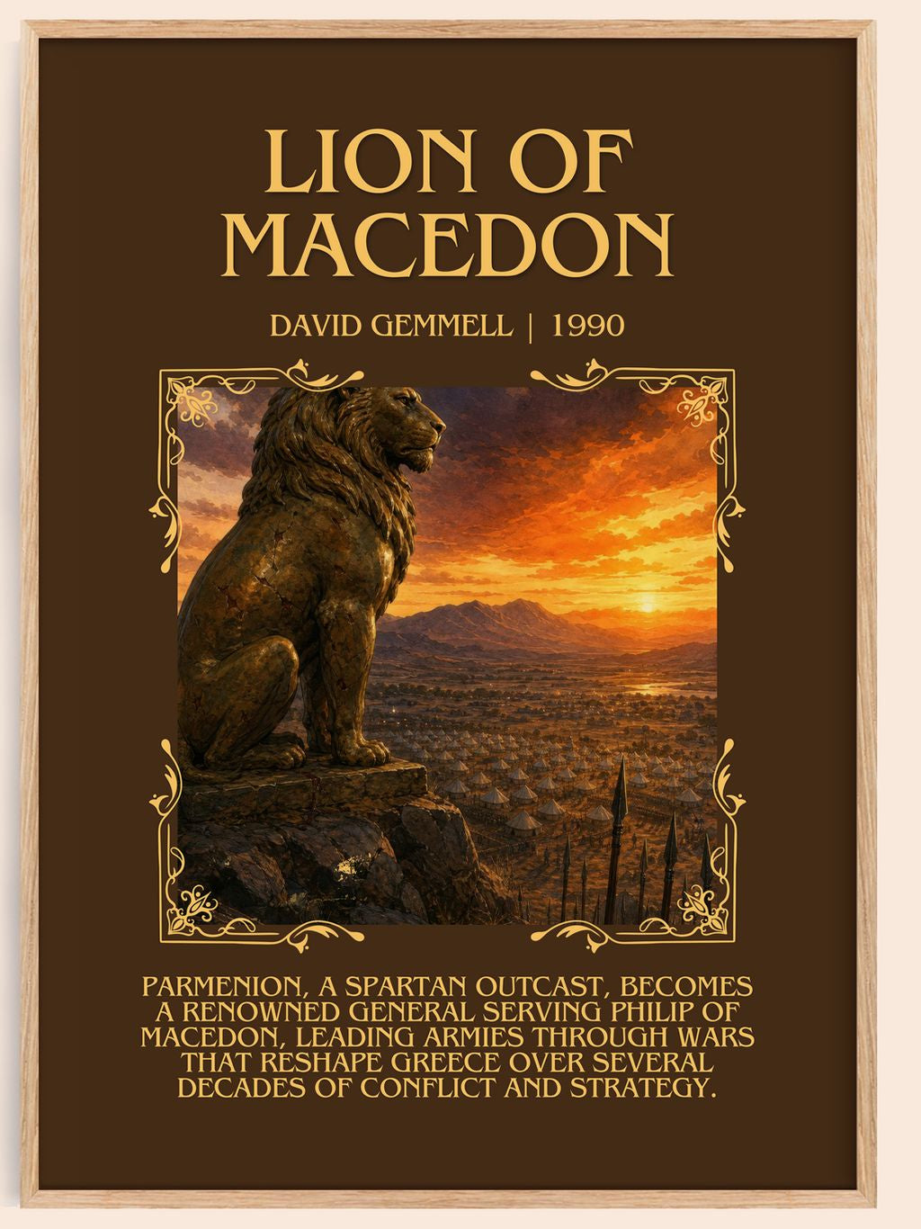 Lion of Macedon Minimalist Book Poster by David Gemmell – book poster