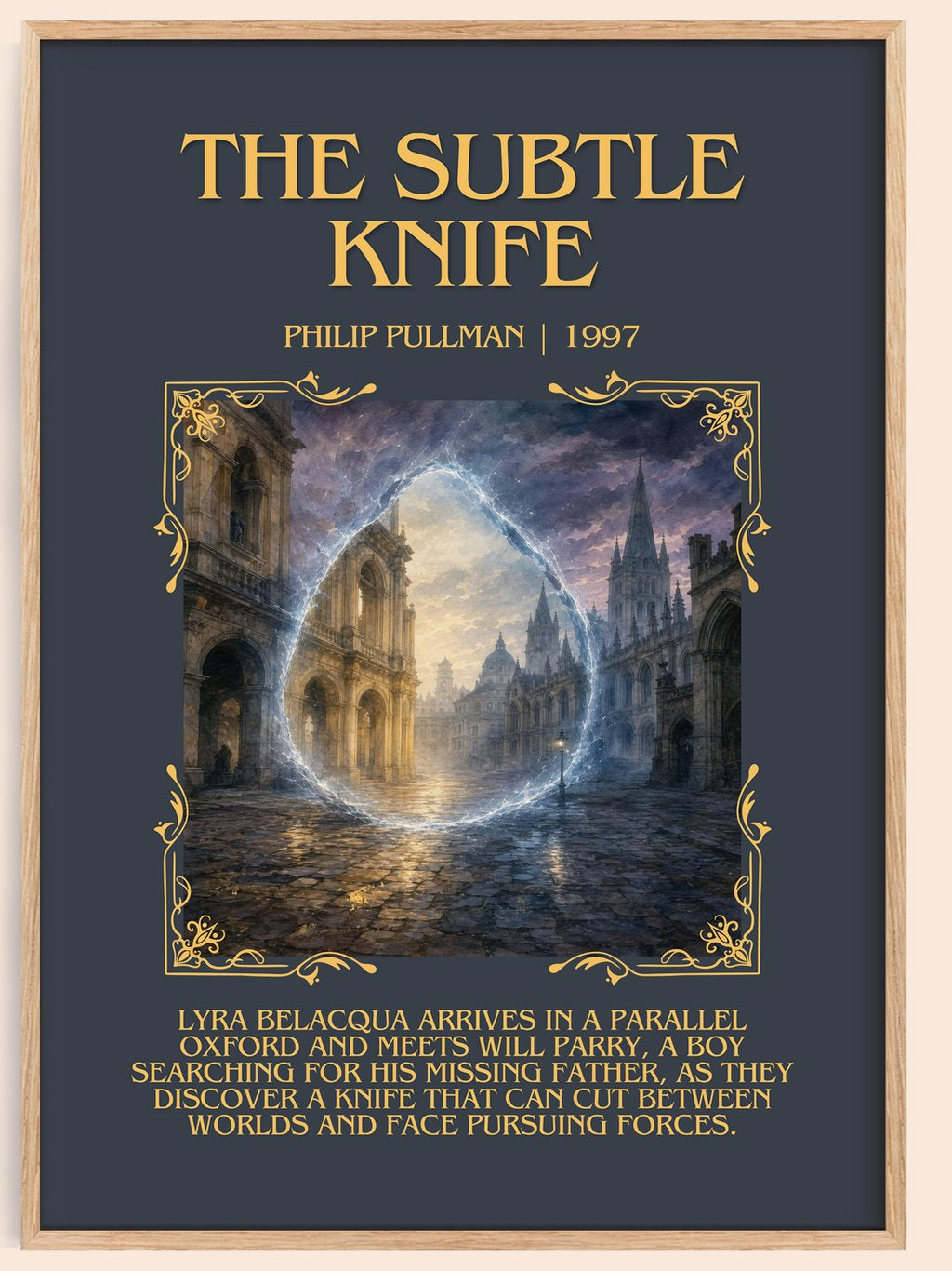 The Subtle Knife Minimalist Book Poster by Philip Pullman – book poster