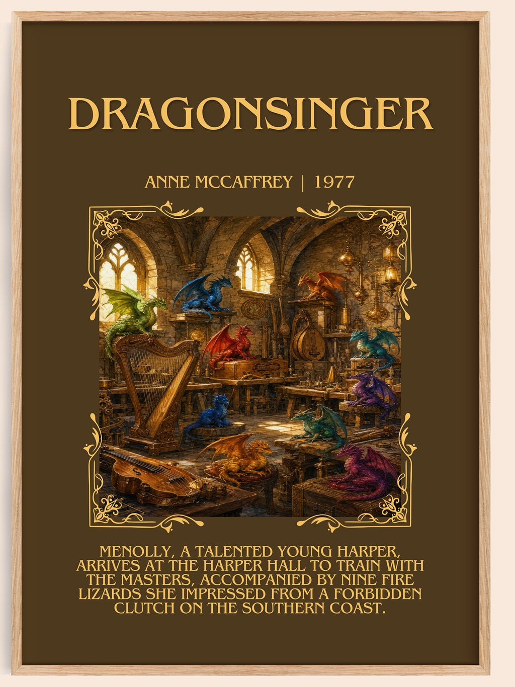 Dragonsinger Minimalist Book Poster by Anne McCaffrey – book poster