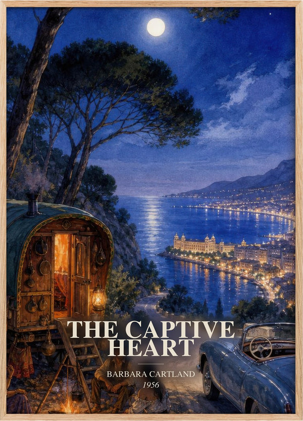 The Captive Heart Book Watercolour Illustration by Barbara Cartland