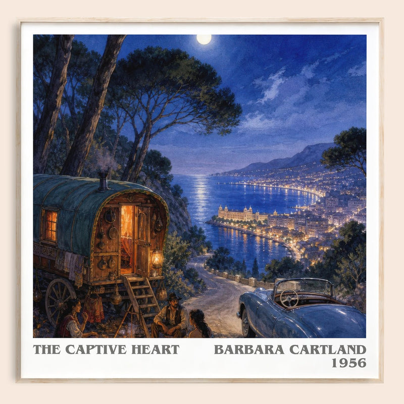 The Captive Heart literary book poster by Barbara Cartland – framed literary art print