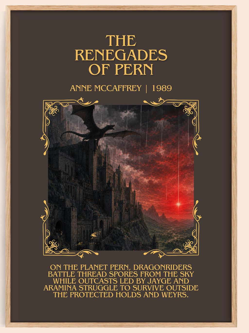 The Renegades of Pern Minimalist Book Poster by Anne McCaffrey – book poster