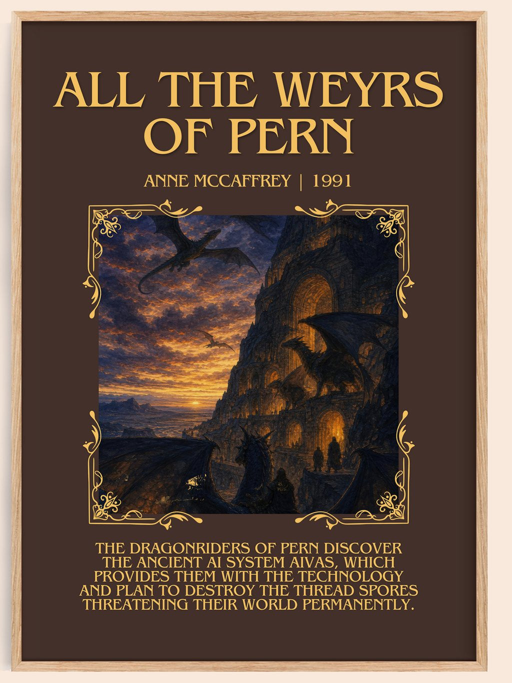 All the Weyrs of Pern Minimalist Book Poster by Anne McCaffrey – book poster
