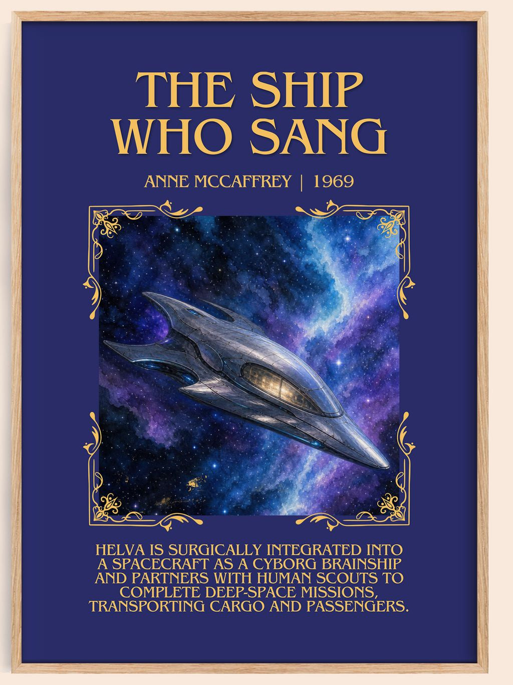 The Ship Who Sang Minimalist Book Poster by Anne McCaffrey – book poster