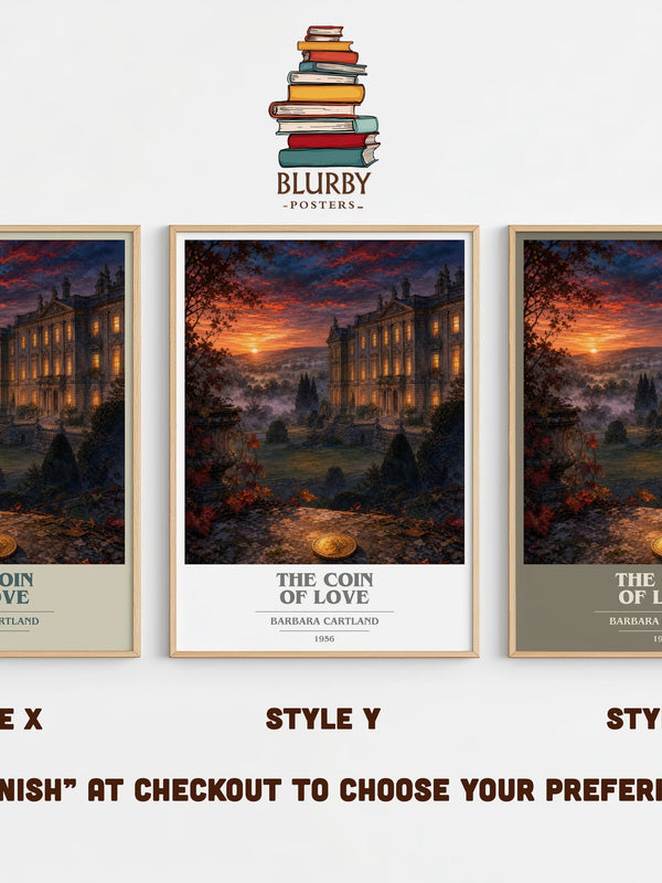 The Coin Of Love book cover print in frame leaning in hallway – romance wall art