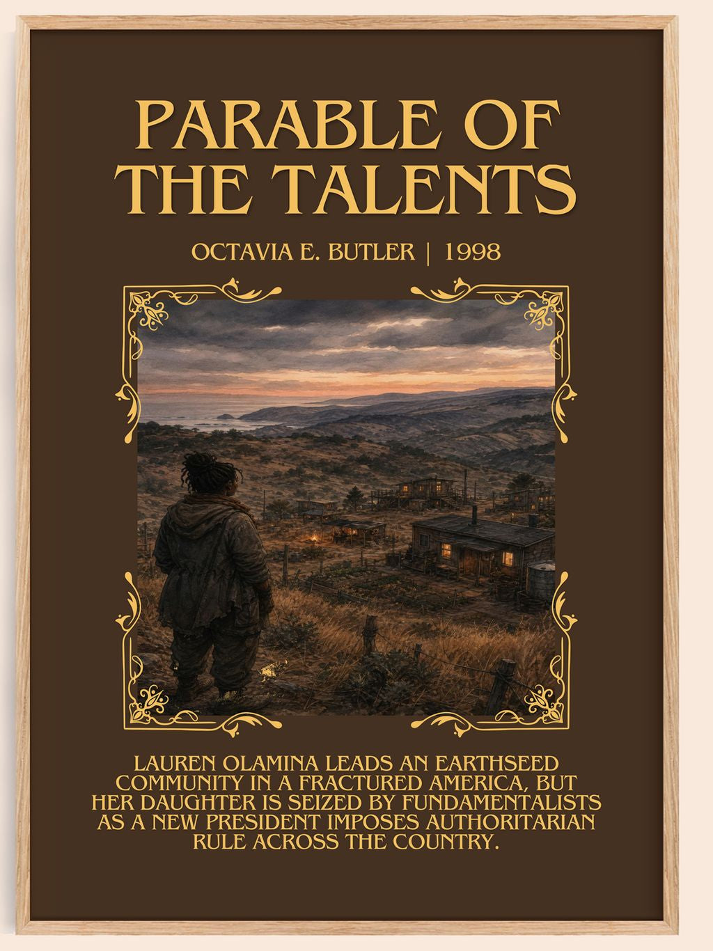 Parable of the Talents Minimalist Book Poster by Octavia E. Butler – book poster