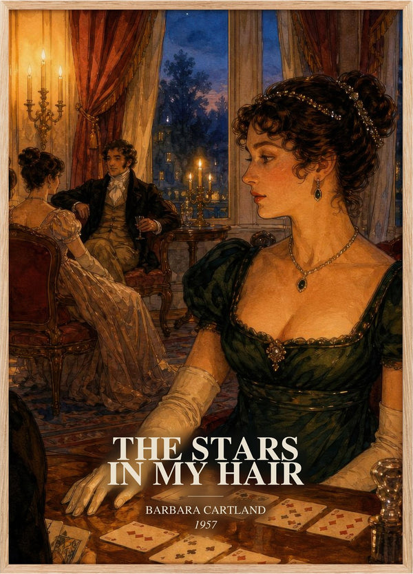 The Stars In My Hair Book Watercolour Illustration by Barbara Cartland