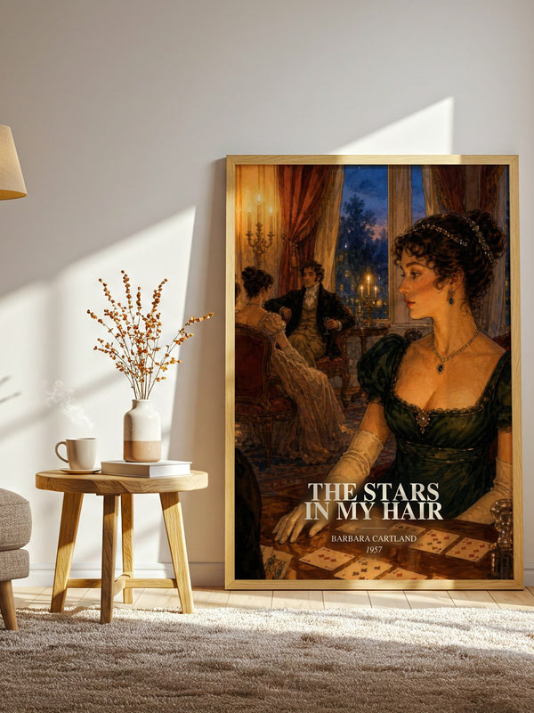 The Stars In My Hair watercolour print in frame leaning in hallway – romance wall art