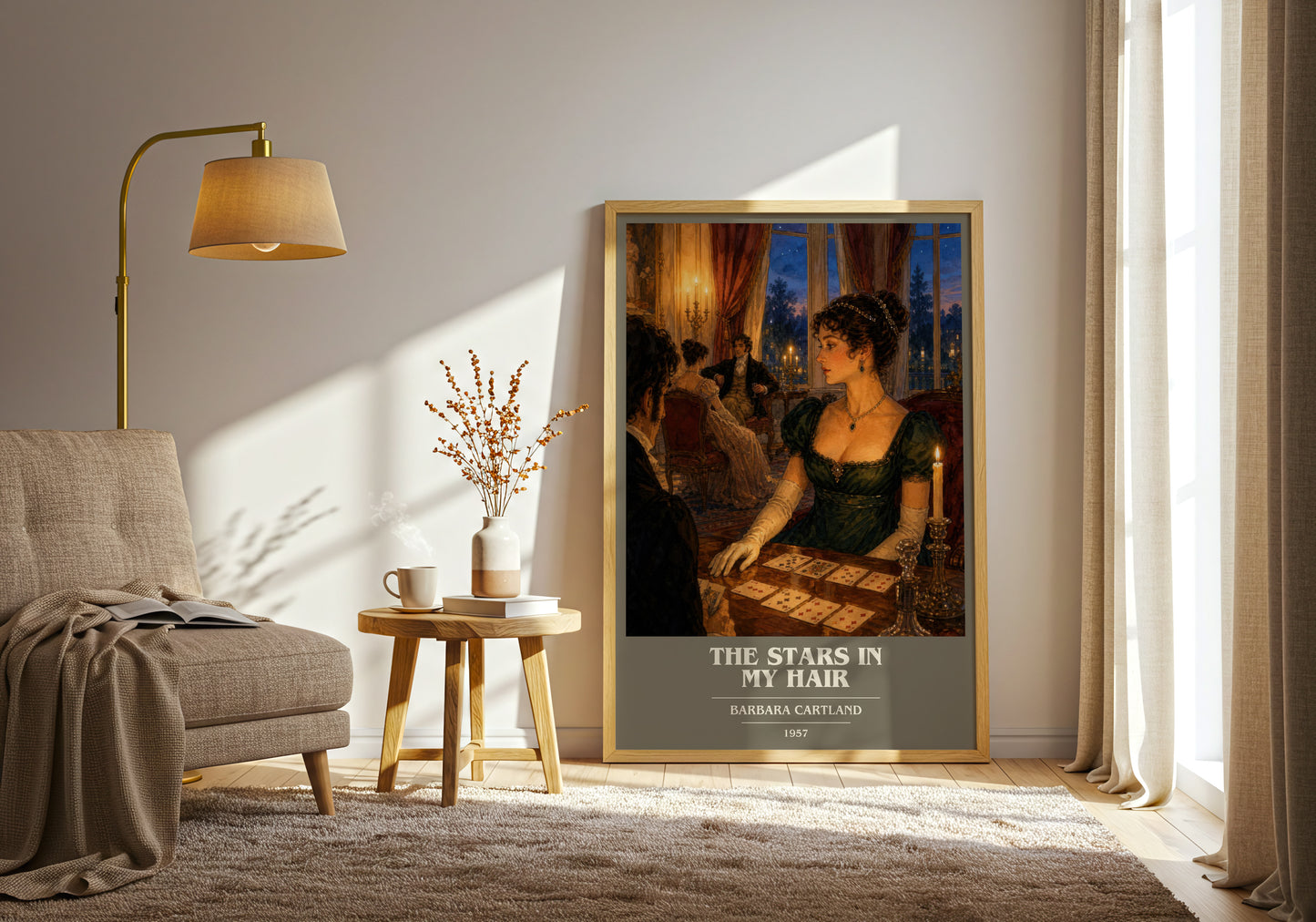 The Stars In My Hair book cover print on bookshelf – Barbara Cartland fan gift