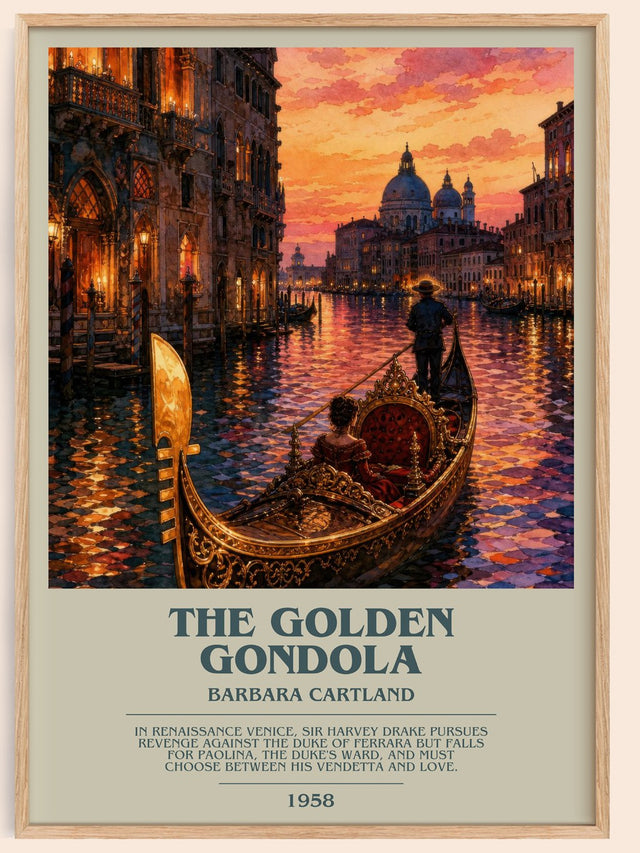 The Golden Gondola Bookish Wall Art by Barbara Cartland